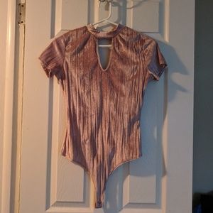 Pink Velvet Bodysuit